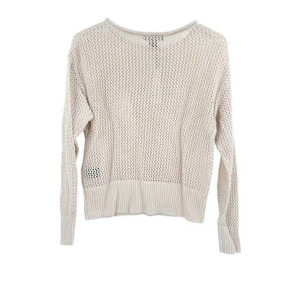 SANCTUARY Sweater Size XS NEW Cotton Open Knit Muslin Cream Sweater - Picture 5 of 8
